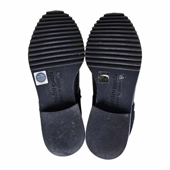 Pedro Garcia Crystal-Studded Black Leather Moto Boots Size 38 - Picture 4 of 11